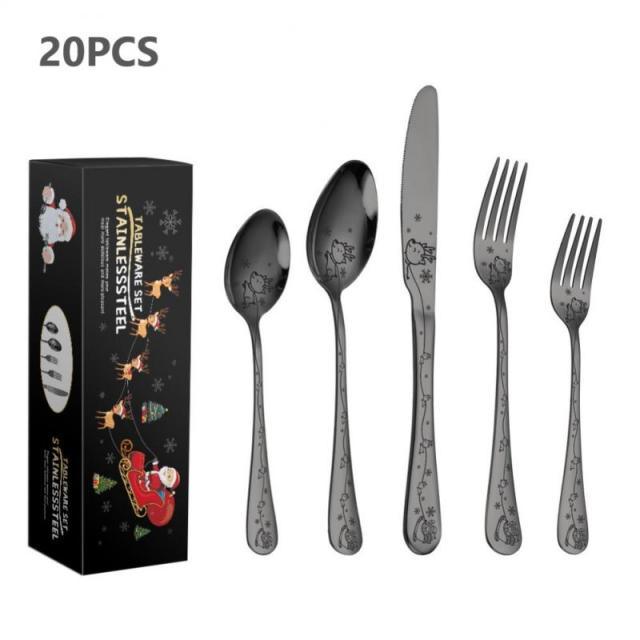 Christmas Tableware Set Stainless Steel Dinnerware