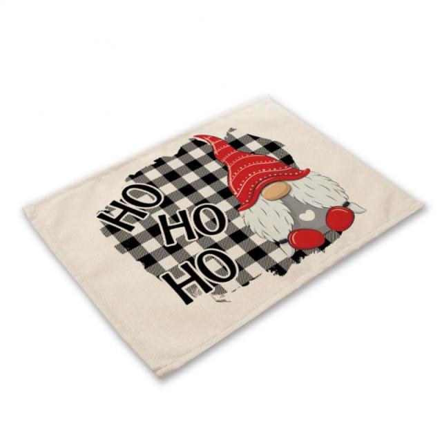 Cotton Linen Tablemat Christmas Geometric Printin Mat