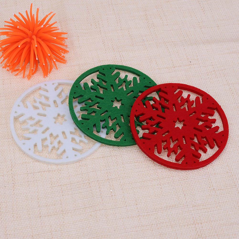 Merry Christmas Snowflake Shape Cup Mat Anti-Skid