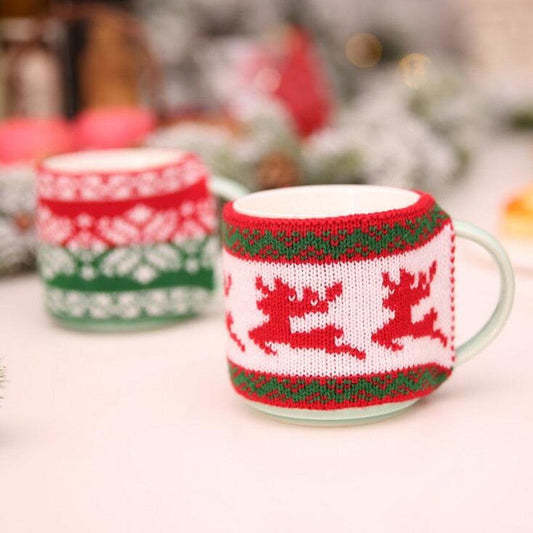Christmas Tea Cups holder And Mug Sweater Cover