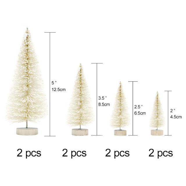 s Wood Mini Christmas Tree Decorations New Year Artificial Tree