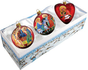 Nativity Glass Ornament Set of 3