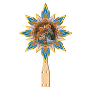 Orthodox Nativity Star Tree Topper Wooden Decor