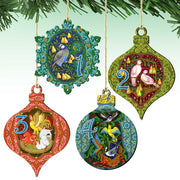 12 Days of Christmas Wooden Ornament Set of 12 by G. Debrekht - Christmas Decor