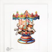 Carousel Bunny Holiday Door Decor by G. Debrekht - Christmas Decor - 8611084H