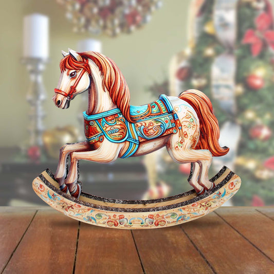 Timeless Ride of Joy Limited Edition Wooden Rocking Horse Figurine