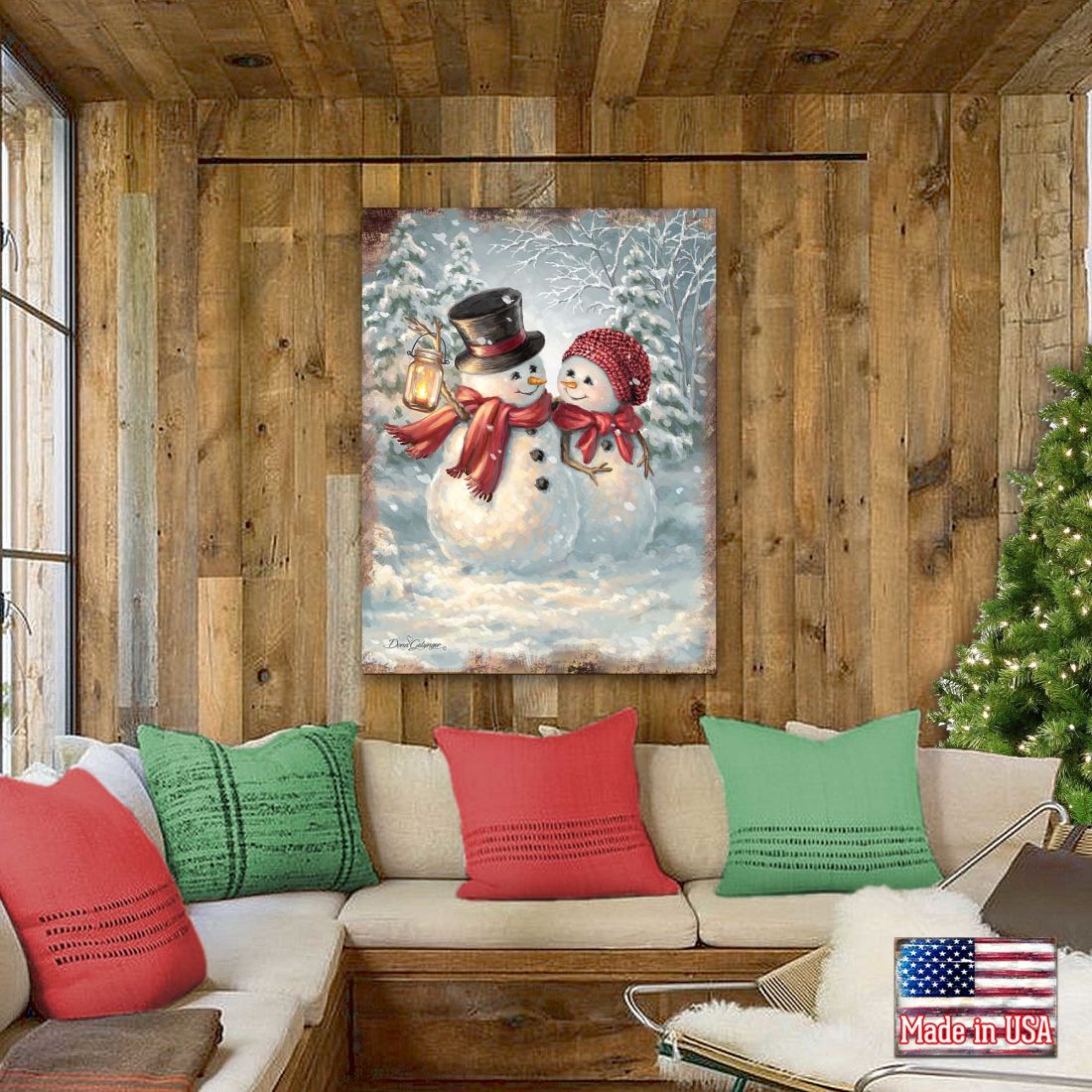 Snow Much in Love Art Wooden Wall Art by D. Gelsinger - Christmas Santa Snowman Decor - 95603B-1708