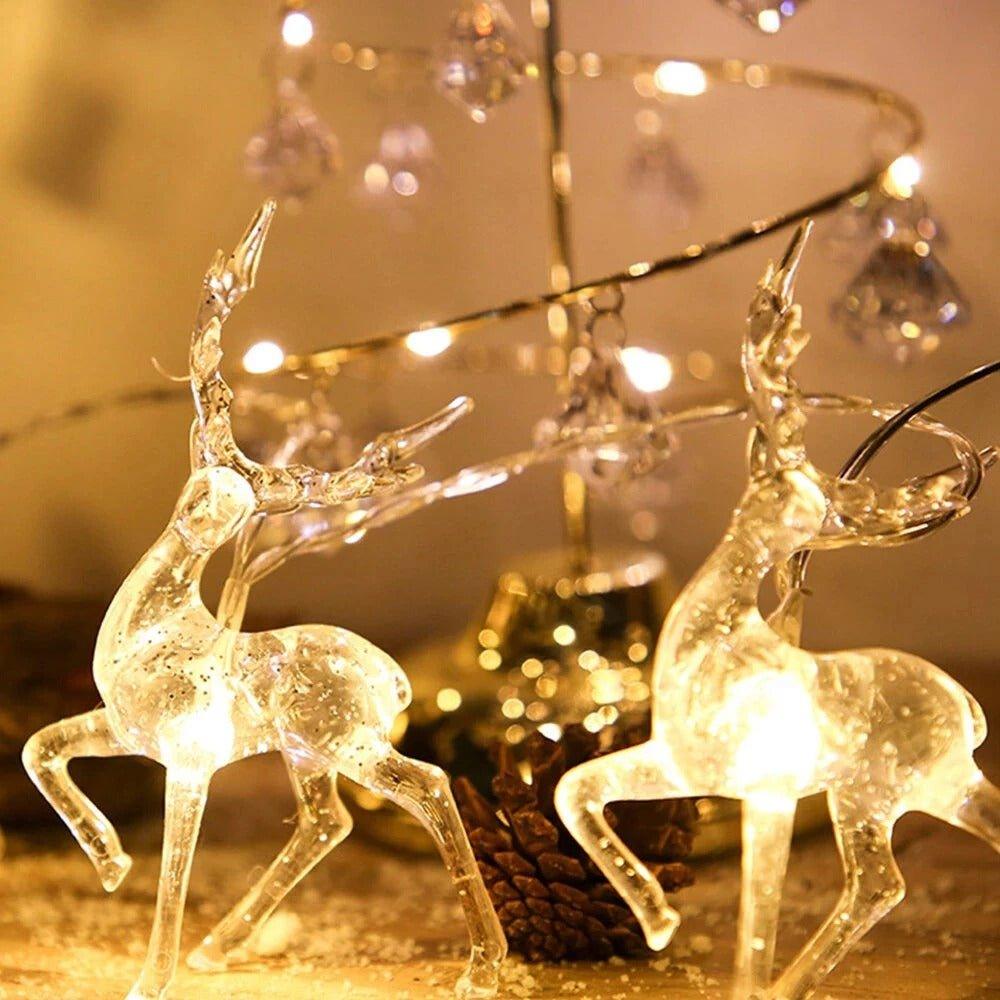 Christmas Hanging Elk String Light 10 LED - Christmas Trees USA