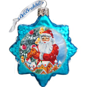 Santa Mercury Glass Ornaments Set of 3