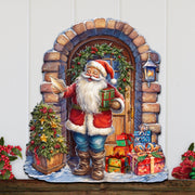 Santa's Surprise Visit Holiday Door Decor