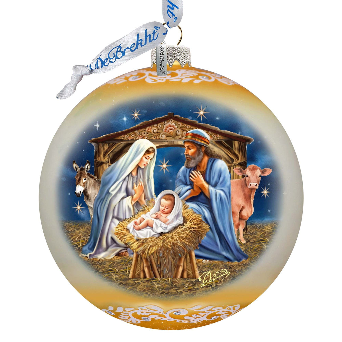 From Stable to Savior Large Glass Ornament