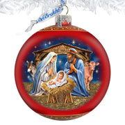 From Stable to Savior Lg Glass Ornament by G.Debrekht - Nativity Holiday Decor - 73956