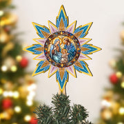 Peaceful Nativity Star Tree Topper Wooden Decor by G. Debrekht - Nativity Holiday Decor - 89505