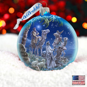 Let Us Adore Him Glass Ornament Limited Edition by D. Gelsinger - Nativity Holiday Decor - 73897-1839