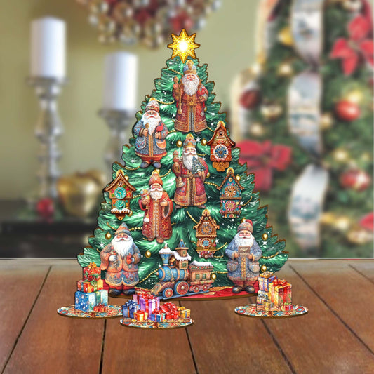 Santa Christmas Arrival Christmas Tree Eco Wood Set