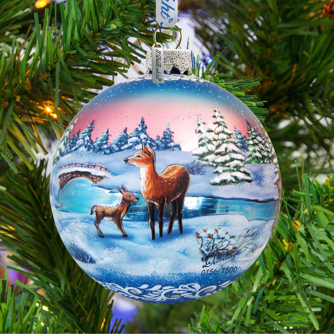 Snowy Night Ball Glass Ornament Limited Edition