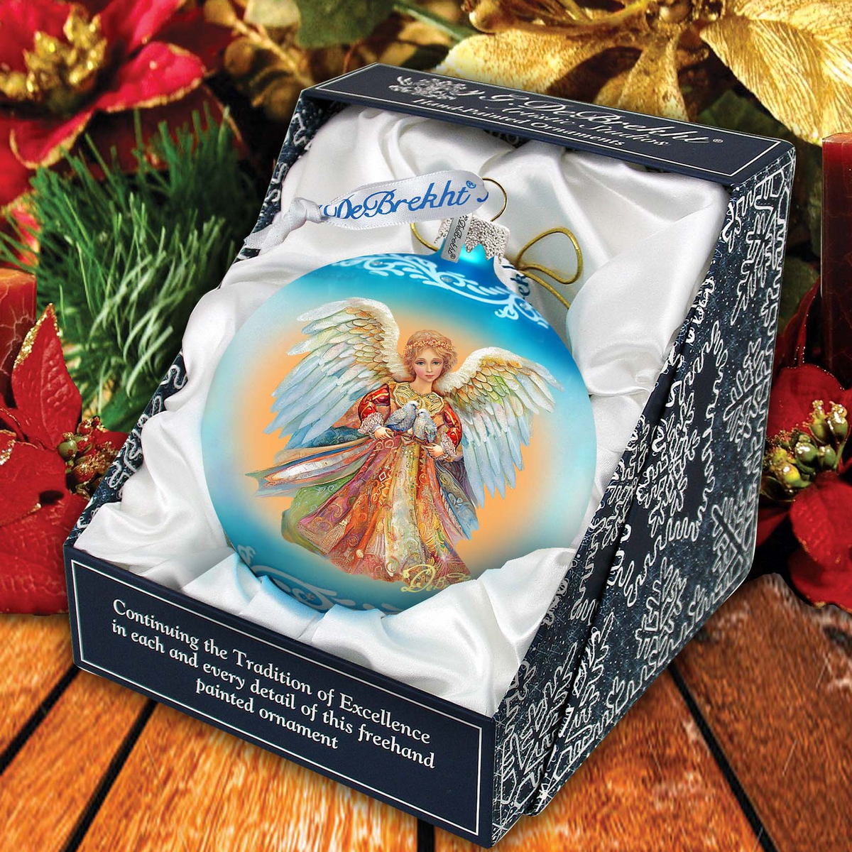 Angel Ball Glass Ornament by G. Debrekht - Nativity Holiday Decor - 73385