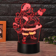 3D Santa Claus LED Color Changing Night Light - Remote Control, Bedside Lamp - Christmas Trees USA