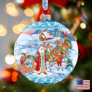 Long-awaited Courier Glass Ornament Limited Edition by G. DeBrekht - Christmas Santa Snowman Decor - 73843
