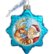 Christmas Santa Mercury Glass Ornaments Set of 3 by G. DeBrekht - Christmas Santa Snowman Decor - 770106S3