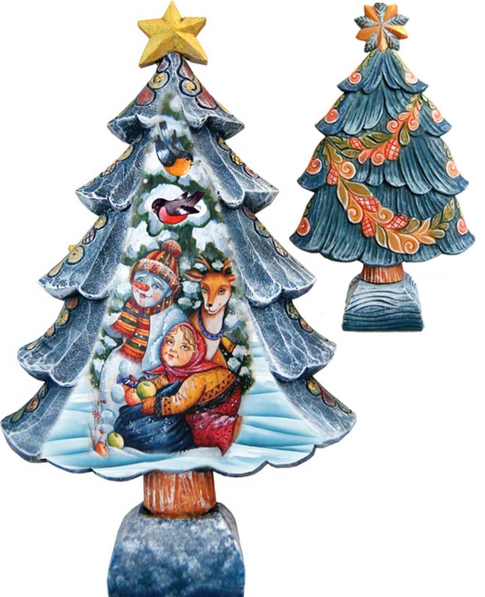 Christmas Tree Santa with Kids Handcrafted Christmas Figurine