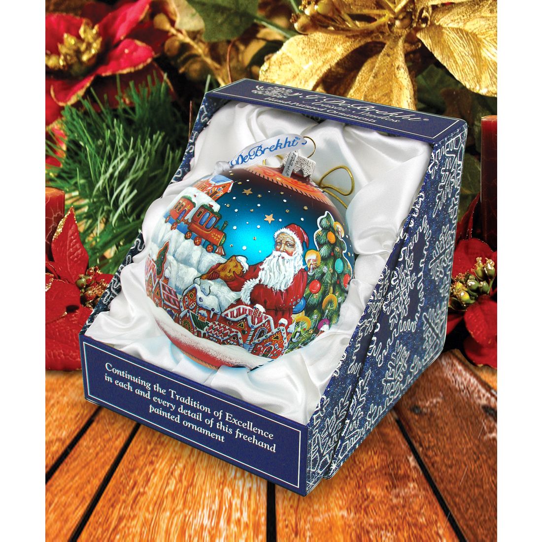 Gingerbread House Glass Ornament Limited Edition by G. DeBrekht - Christmas Santa Snowman Decor - 73858