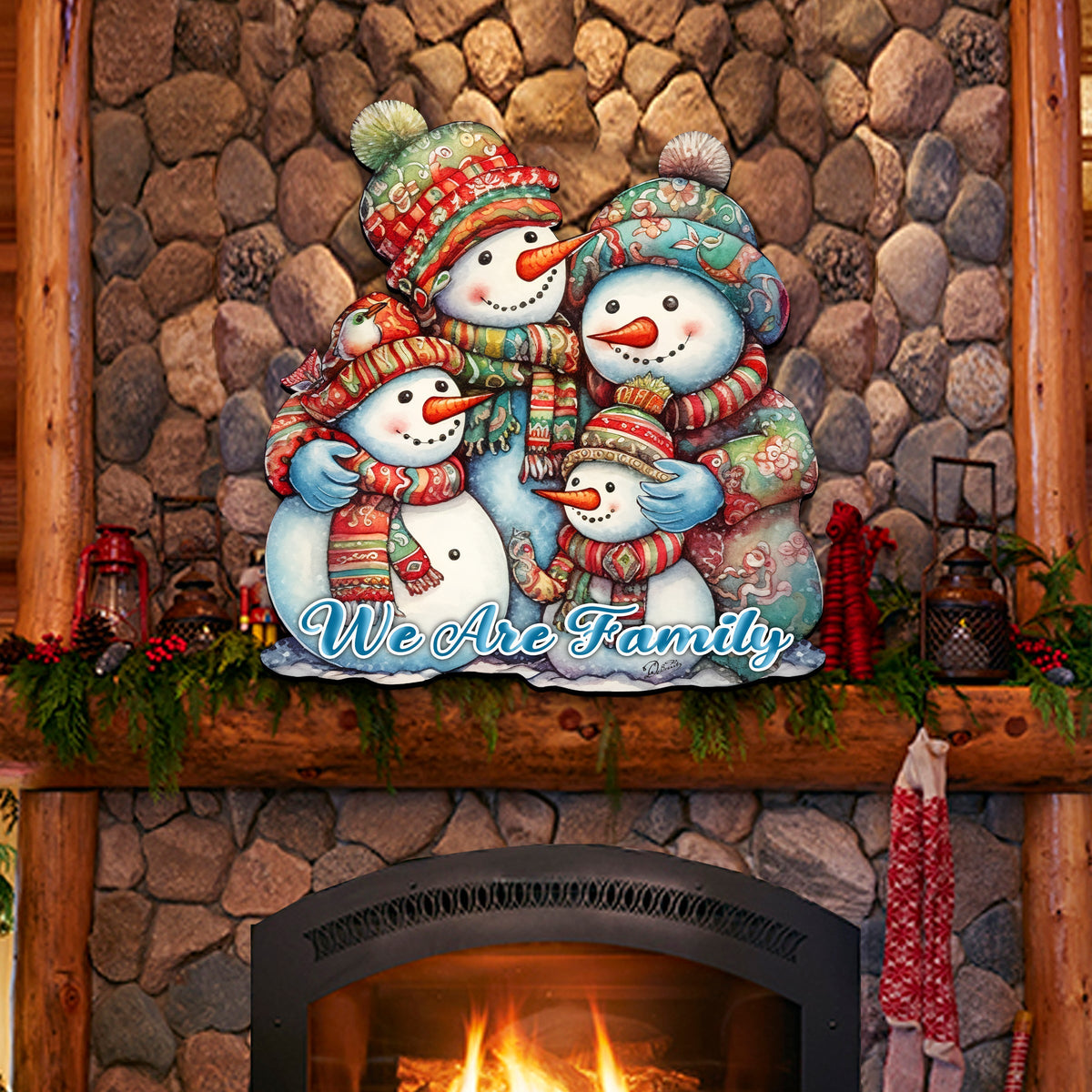 Snowman's Family Holiday Door Decor  by G. Debrekht - Christmas Decor - 8611057H