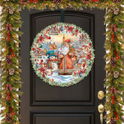 Merry Christmas Wreath Holiday Door Decor
