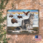 Winter Wolves Art Wooden Wall Art by Nature Wonders Christmas Decoration