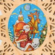 Rooftop Santa Tree Topper by G.DeBrekht - Christmas Santa Snowman Decor - 89494