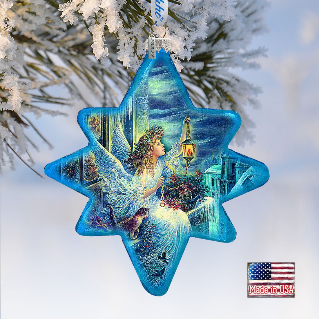 Lighting the Way North Star Glass Ornament by Strelkina at G. DeBrekht - Christmas Decor - 755-042