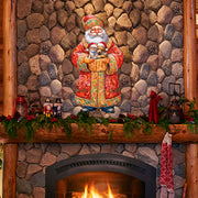 Yuletide Pets with Santa Holiday Door Decor by G. Debrekht - Christmas Santa Snowman Decor - 8691406H
