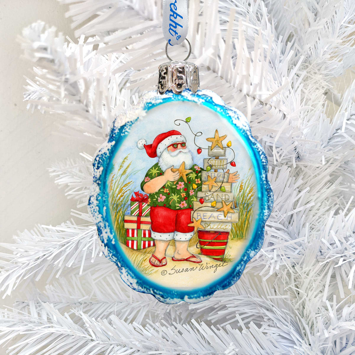 Christmas at the Beach Mercury Glass Ornaments Set of 3