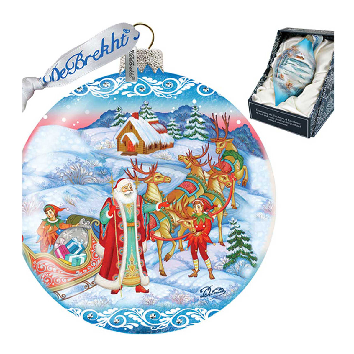 Long-awaited Courier Glass Ornament Limited Edition by G. DeBrekht - Christmas Santa Snowman Decor - 73843