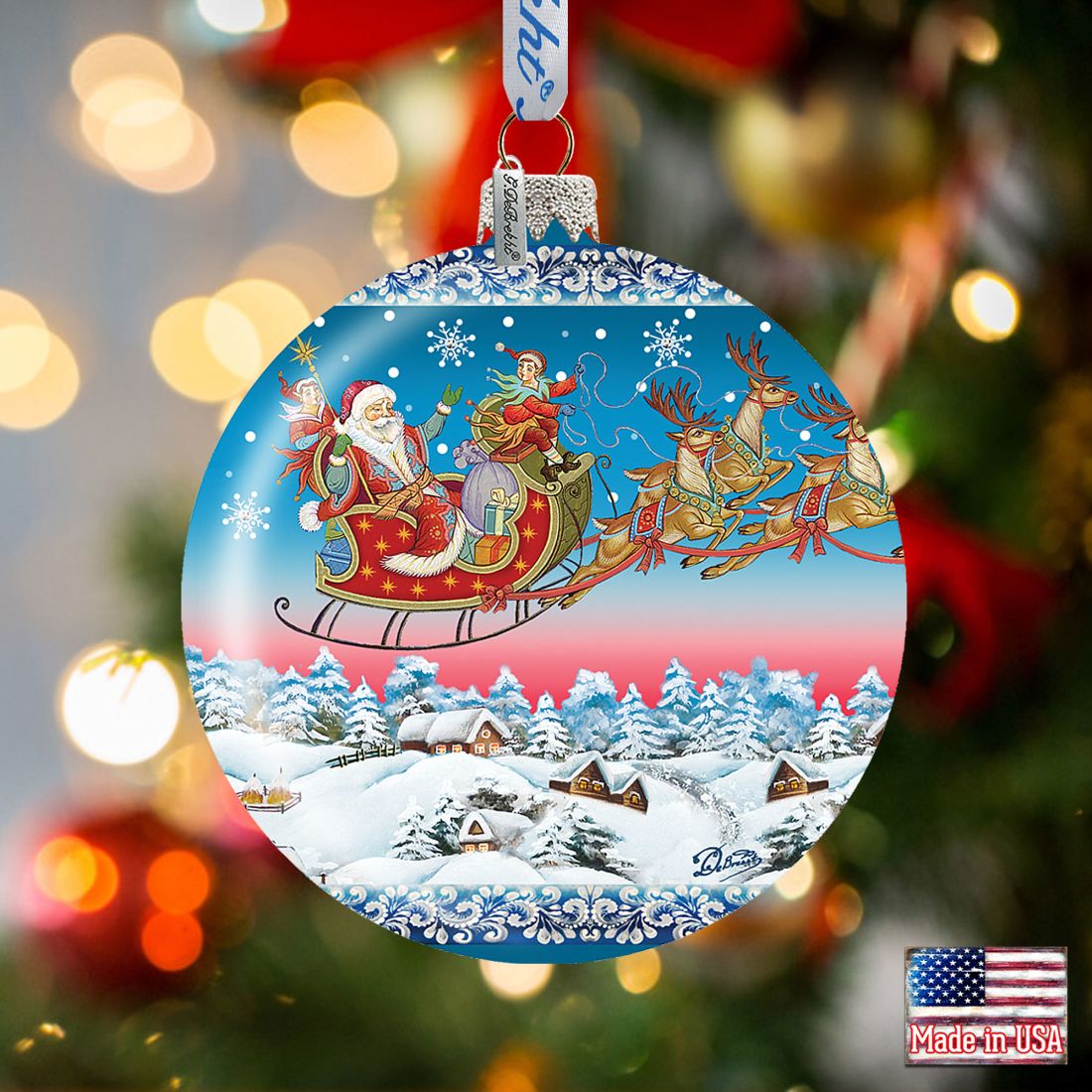 Up-Up Away Ball Glass Ornament Limited Edition