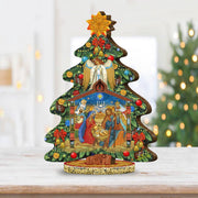 Story of Nativity Decorated Centerpiece Wooden Tree Figurine