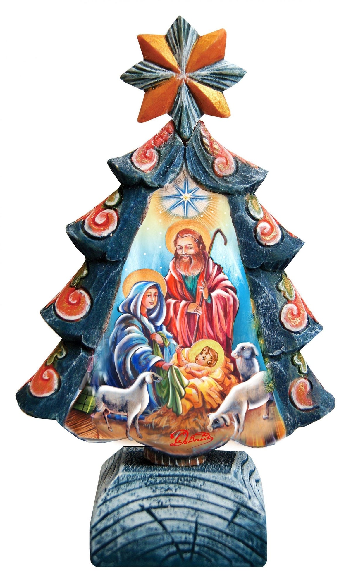 Nativity Tree Handcrafted Christmas Figurine