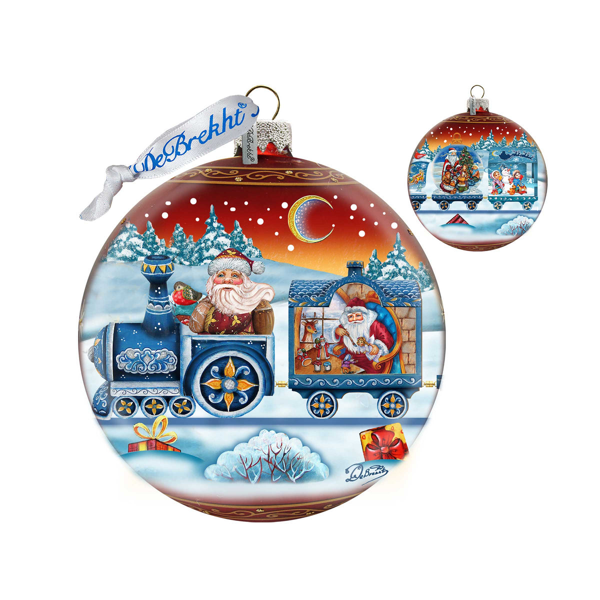 Express Train Ball Red Glass Ornament Limited Edition