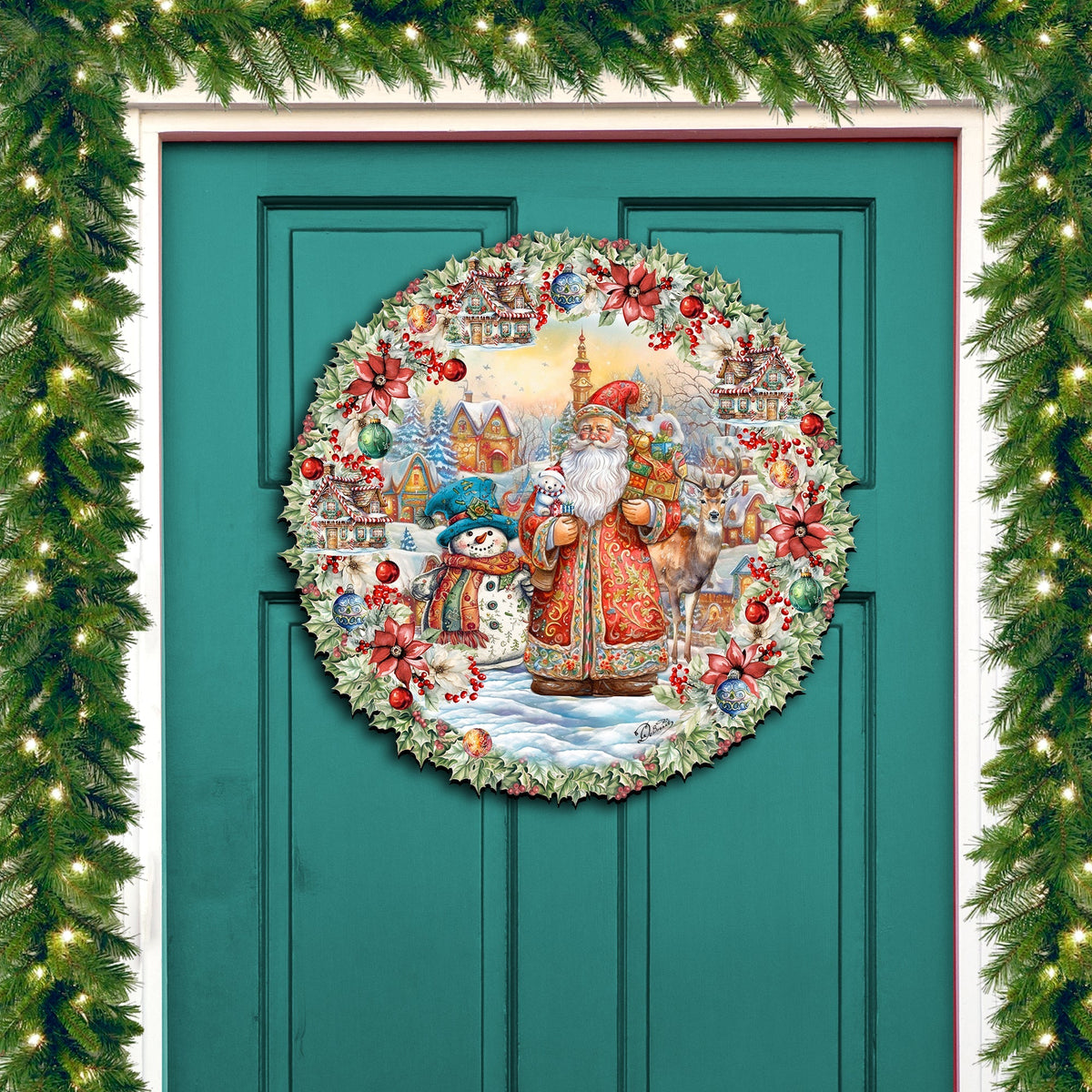 Merry Christmas Wreath Holiday Door Decor
