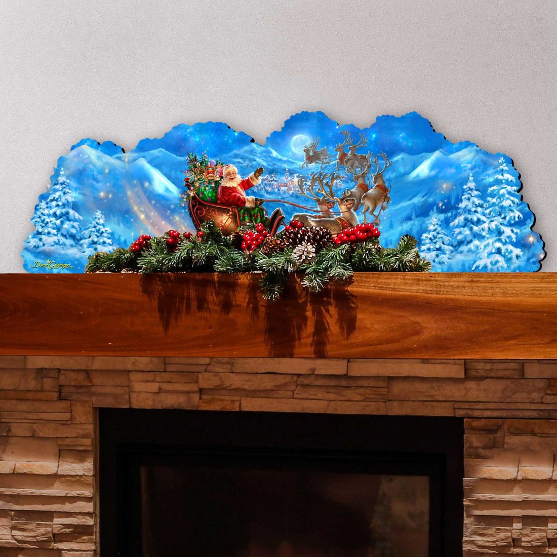 Magic Flight Santa Nativity Outdoor Decor by D. Gelsinger - Nativity Holiday Decor - 8461033F-1314