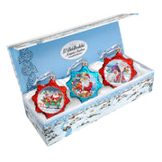 Santa Mercury Glass Ornaments Set of 3