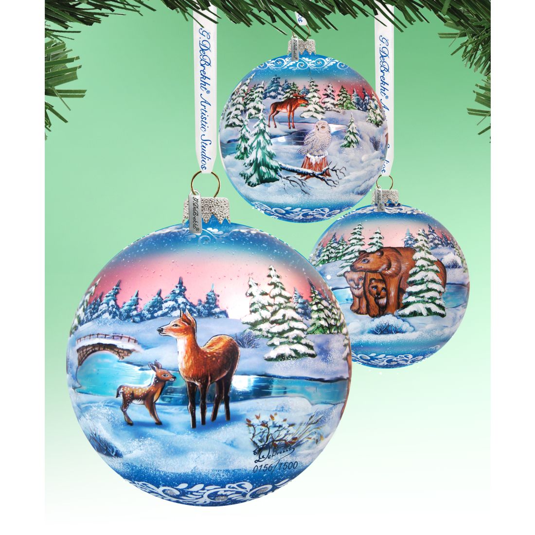 Snowy Night Ball Glass Ornament Limited Edition