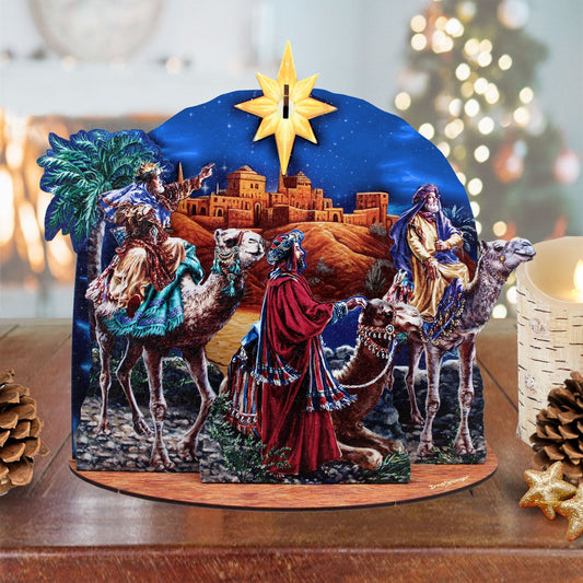 Three Kings Journey Decorative Village Eco Wood Set