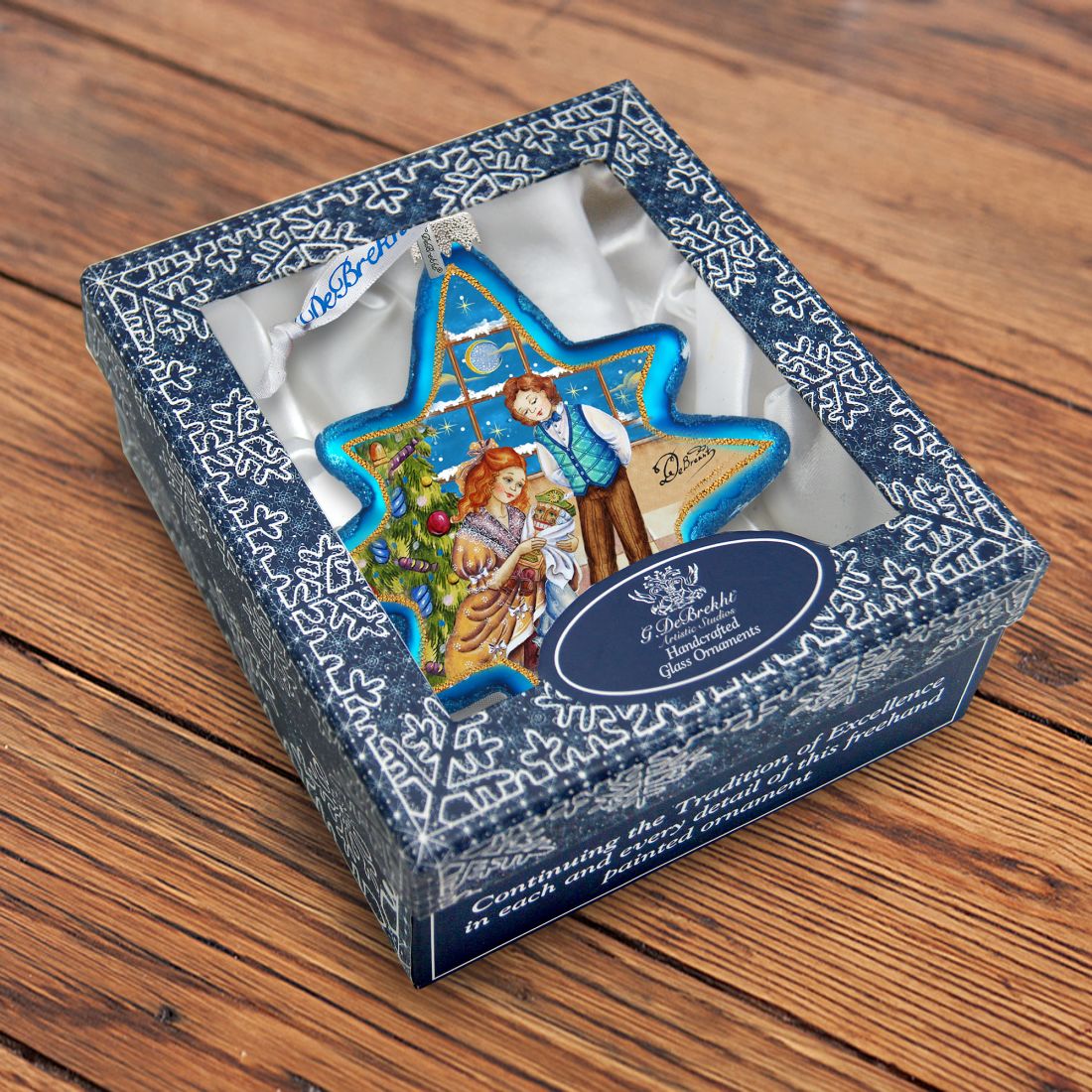 Nutcracker North Star Glass Ornament