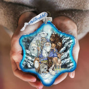 Gather in Peace Father Winter Glass Ornament