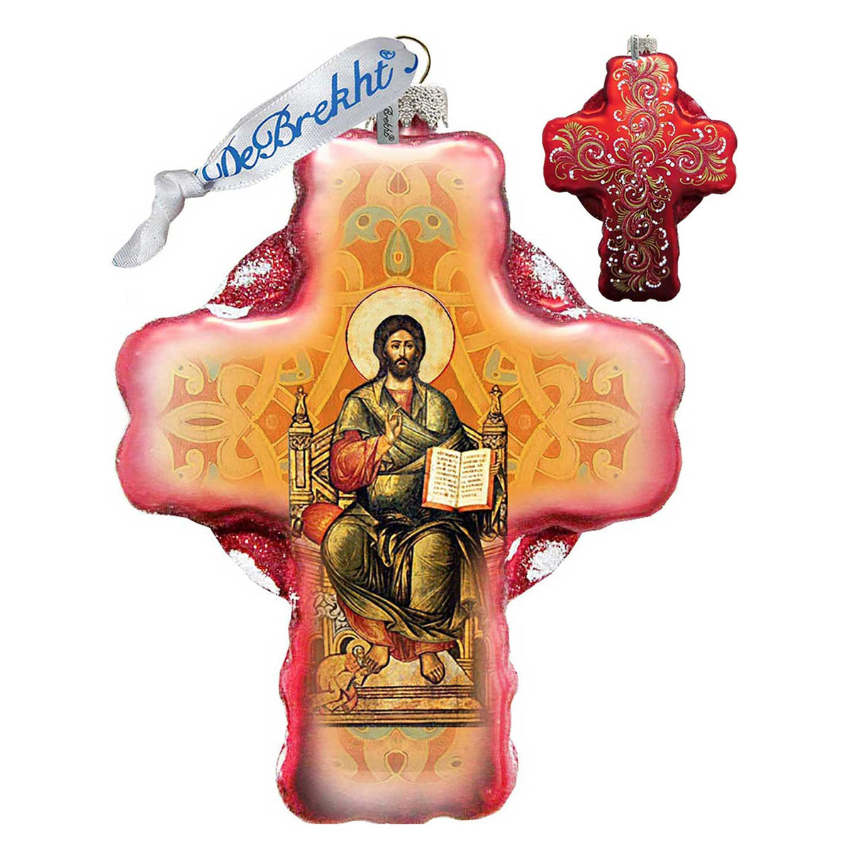 Jesus Cross Glass Ornament