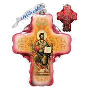 Jesus Cross Glass Ornament