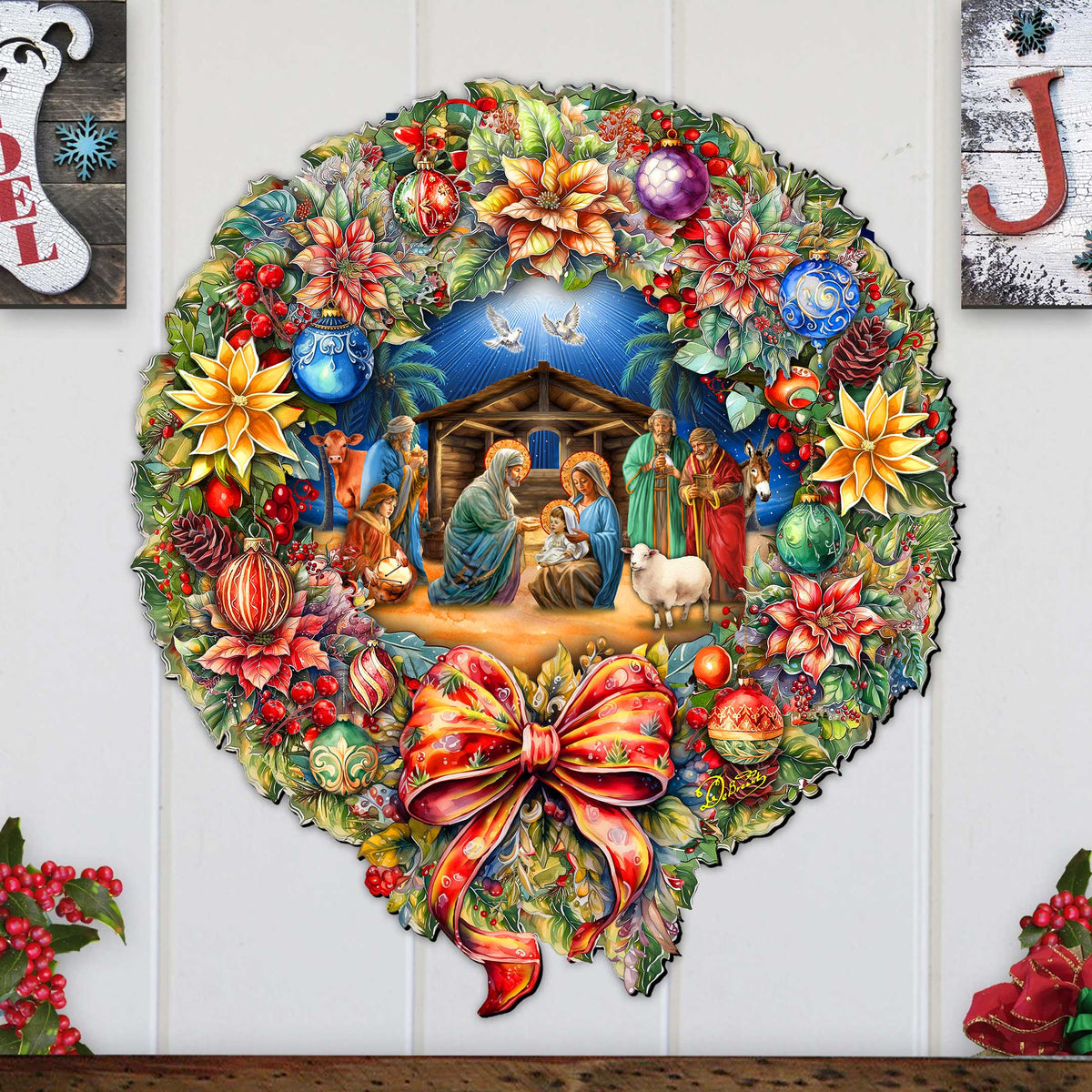 Nativity Wreath Holiday Door Decor