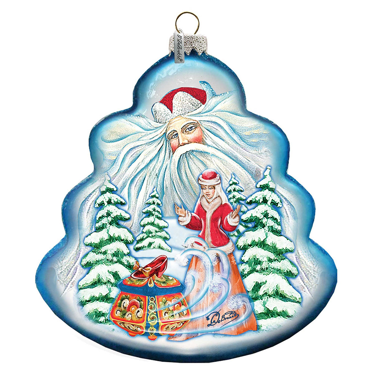 Treasure Chest Tree Glass Ornament by G. DeBrekht - Christmas Decor - 762-004