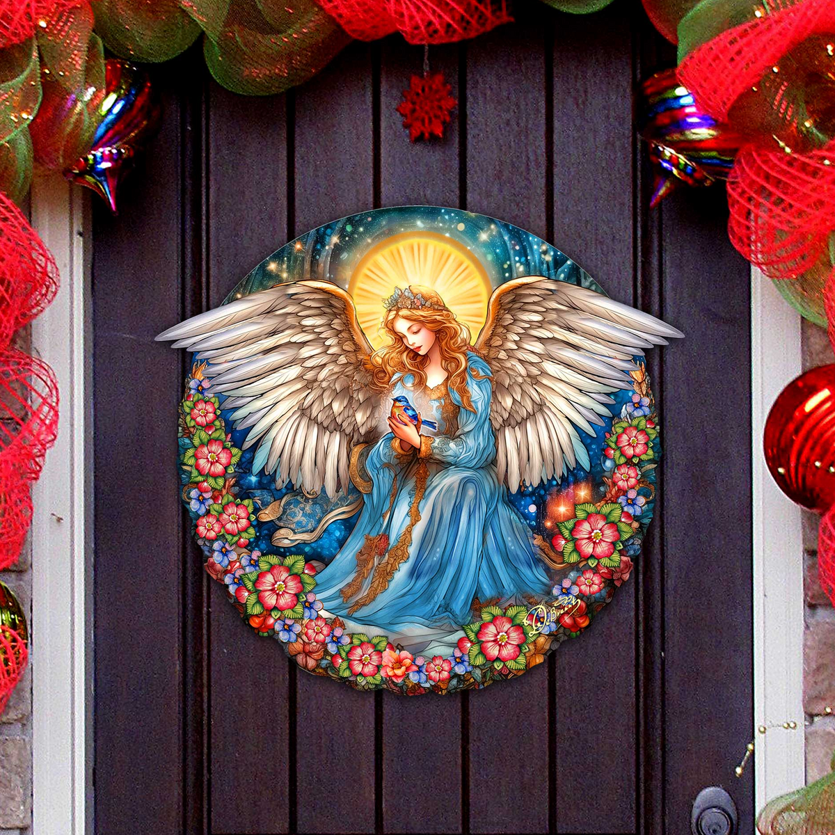 Guardian Angel of Serenity Holiday Door Decor by G. Debrekht - Nativity Holiday Decor - 8652806H